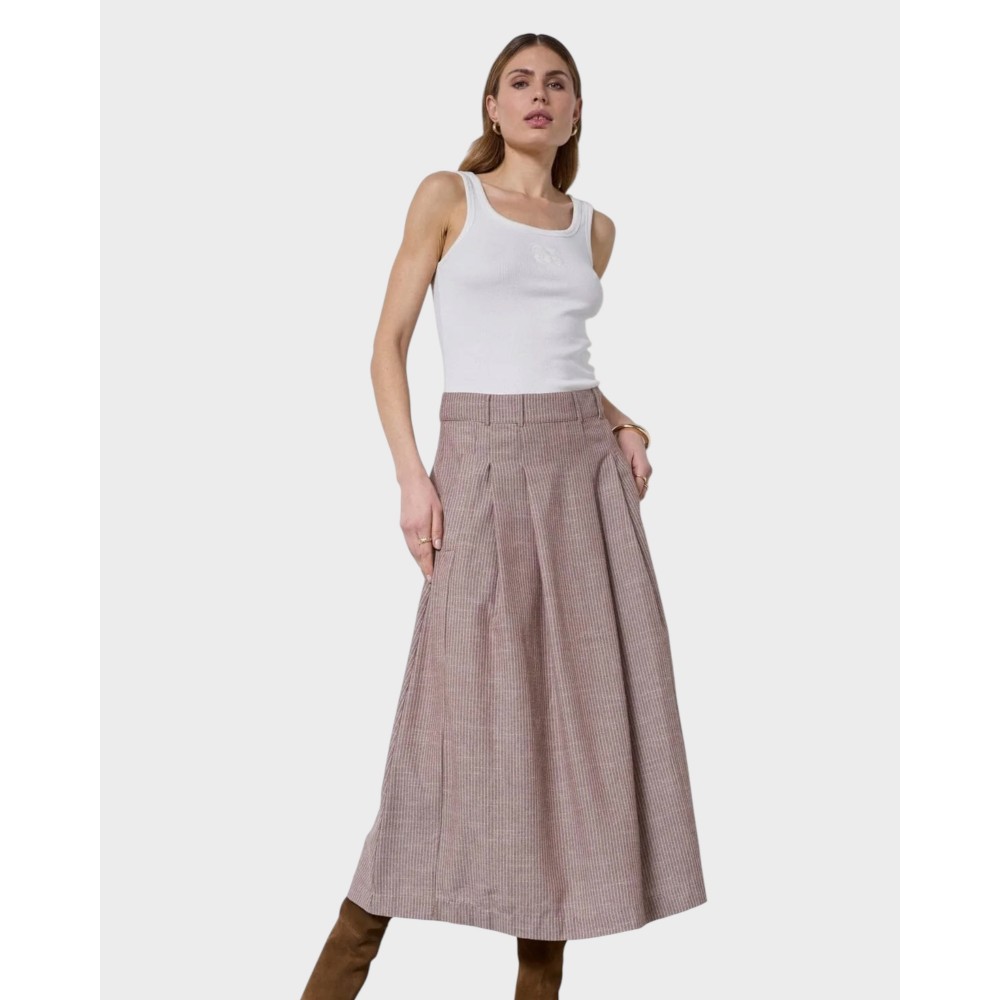 JihoanyapleatskirtBrown-010