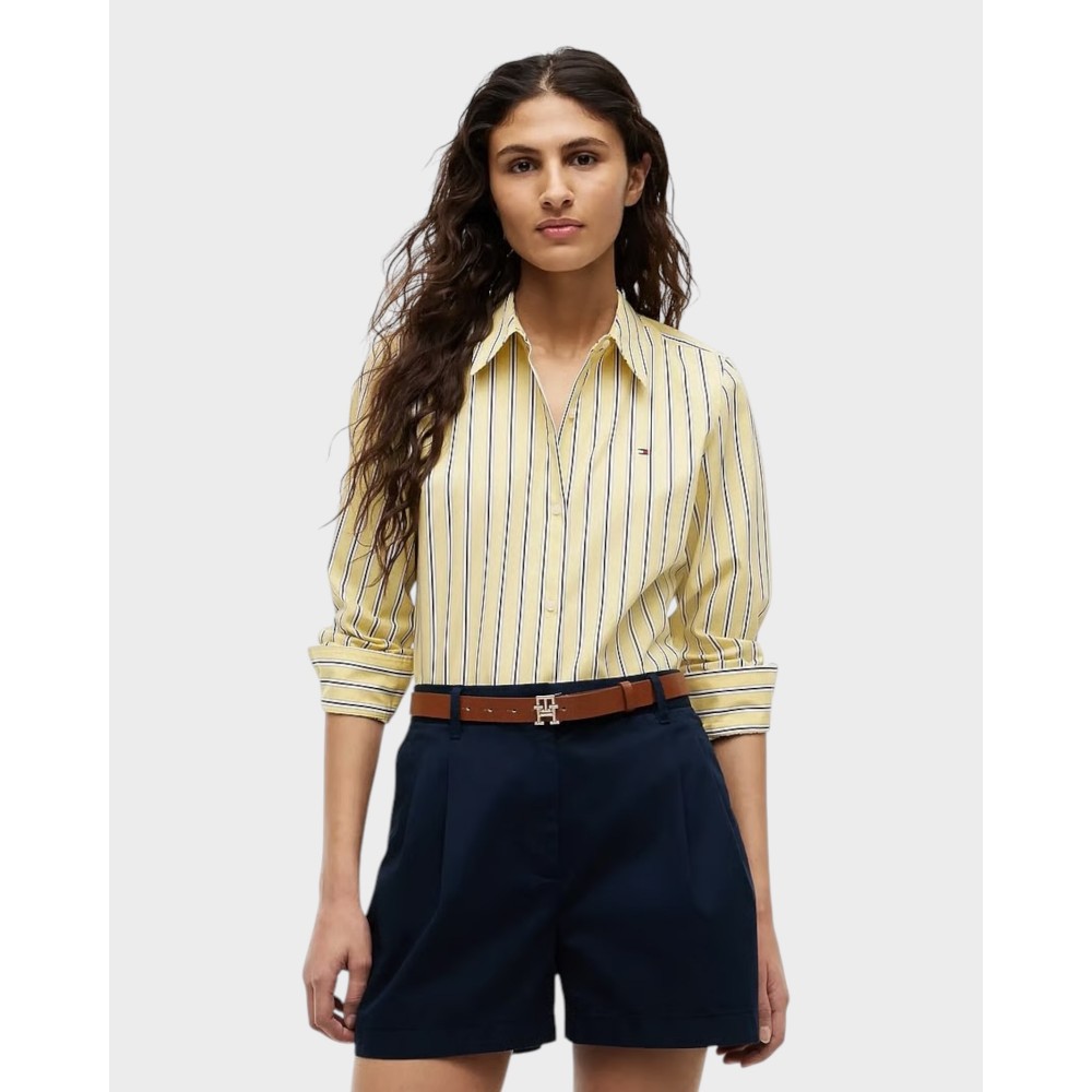 Summer poplin regular shirt - Licorice citronella
