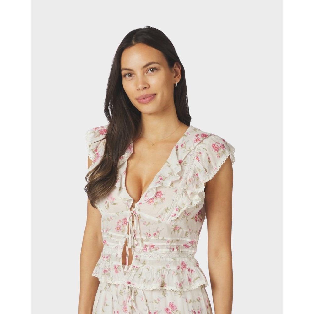 Netali Spring Flower Top - Off White