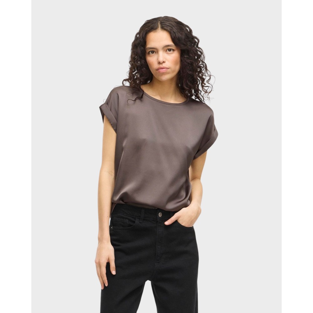 Viellette Satin Top - Falcon