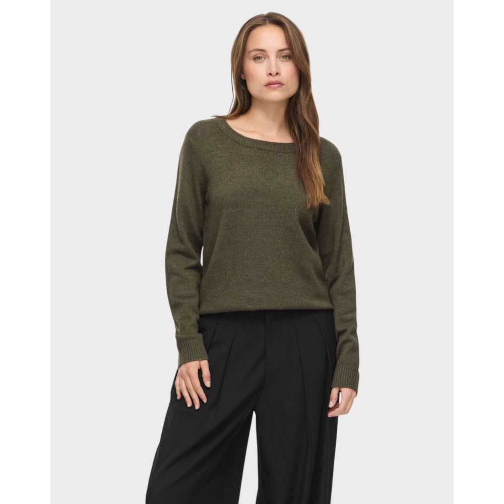 Viril O-Neck L/S Knit - Forest Night
