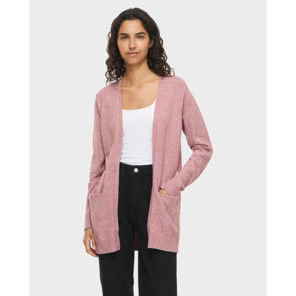Viril open L/S knit cardigan - Nostalgia Rose