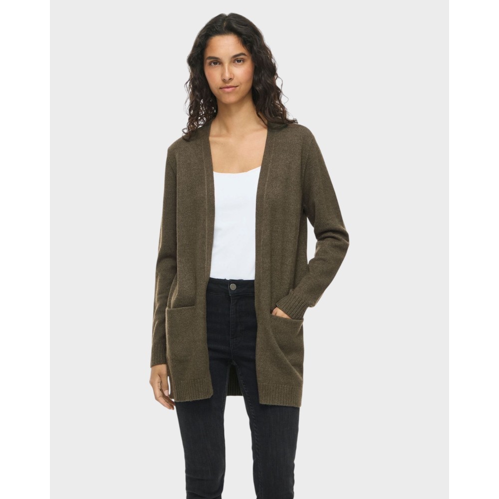 Viril open L/S knit cardigan - Forest Night