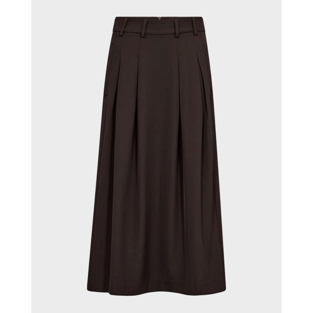 Anya Pleat Skirt - Dark Brown