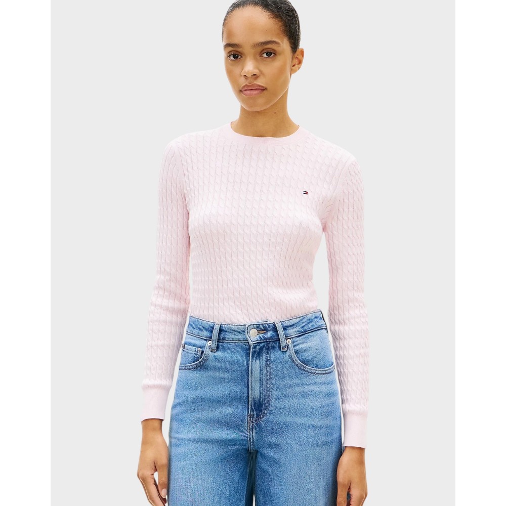 Cable fine GG sweater - Light pink