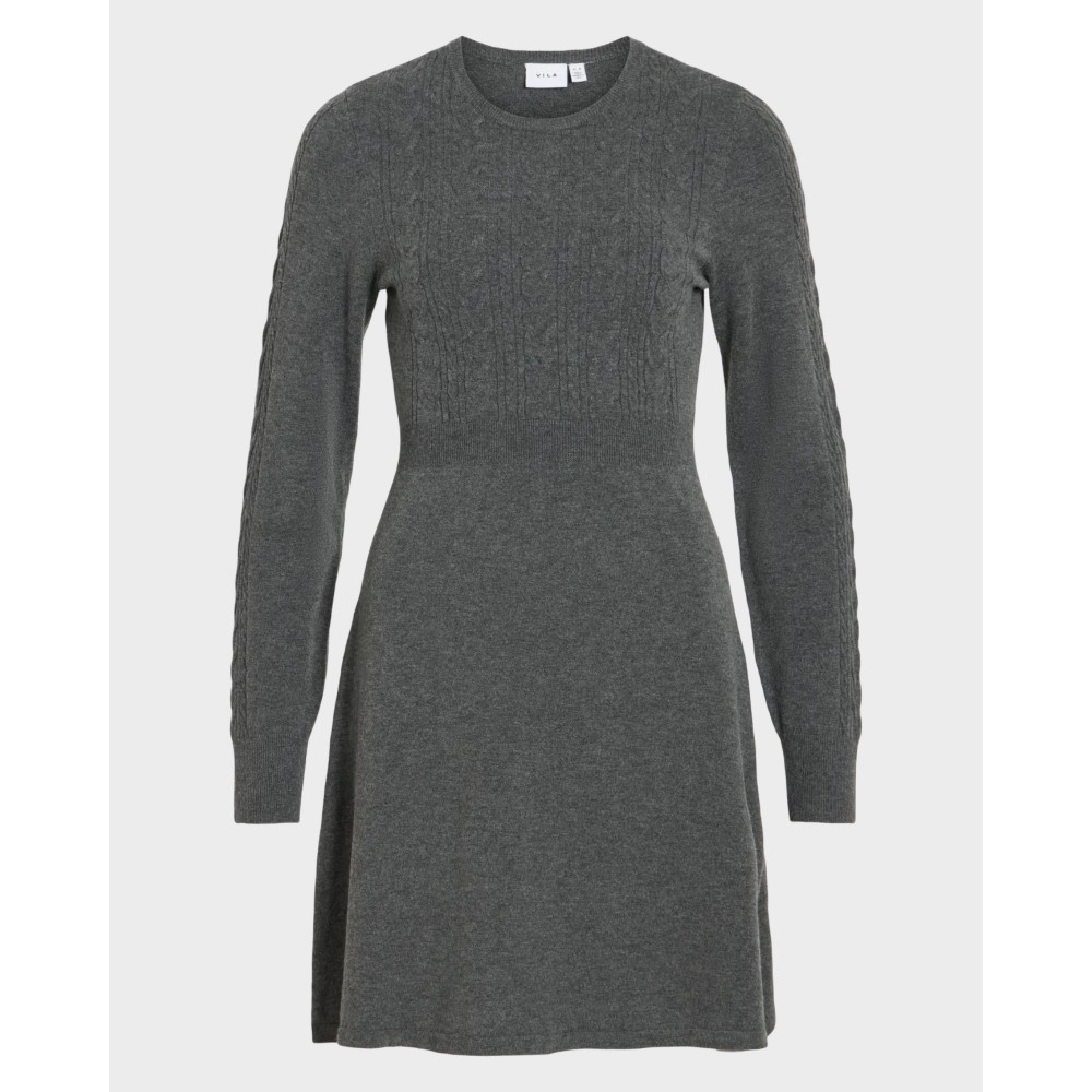 VikerryONeckLSKableKnitDressDarkGreyMelange-01