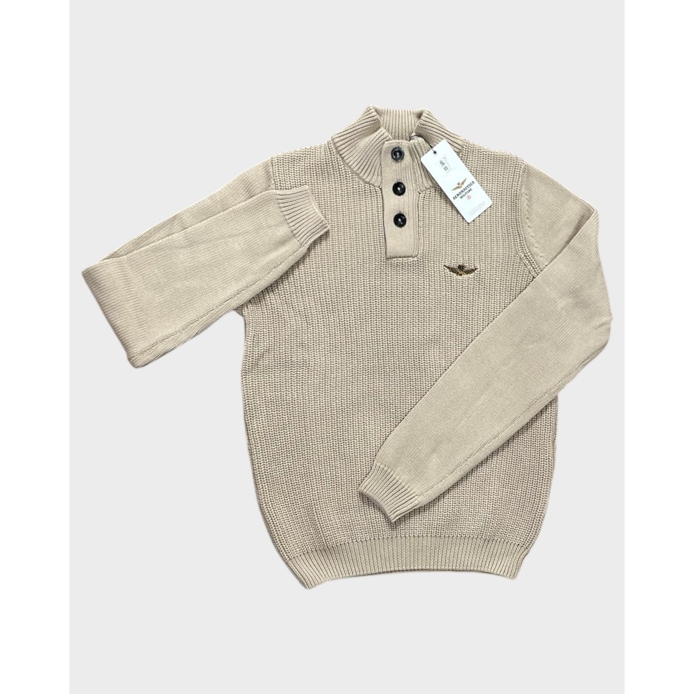 Sweater med knapper - Hasselnød