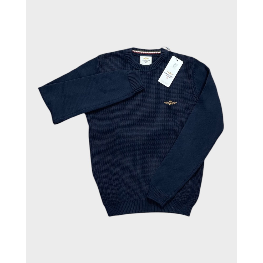 Crewneck Striktrøje - Navy