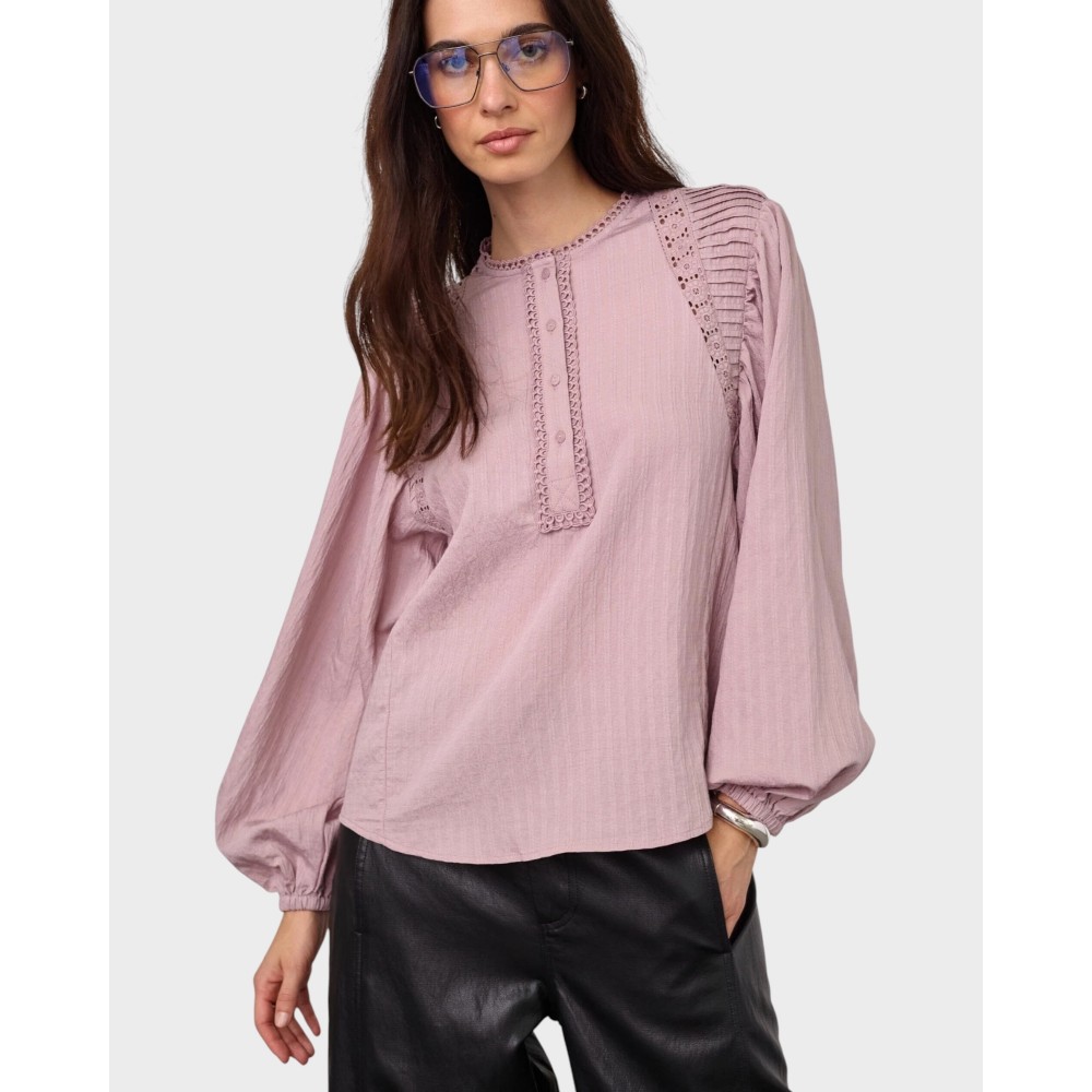Sennecc Lace Blouse - Dusty Rose
