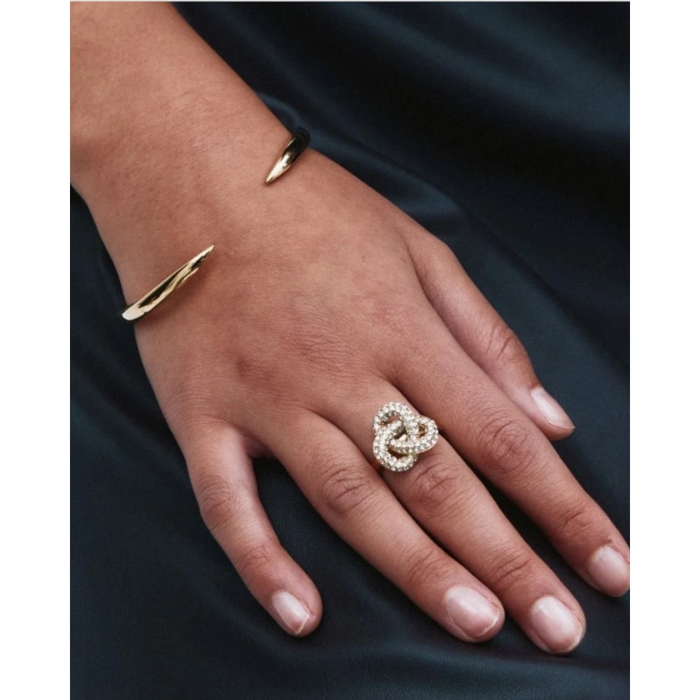 Infinity knot sparkle ring - Gold