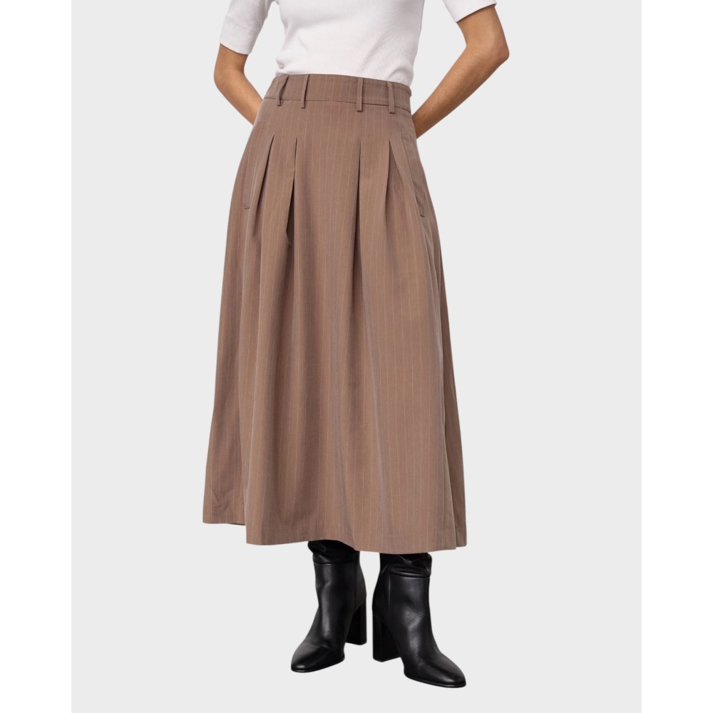 Lyvia pleat pin skirt - Walnut