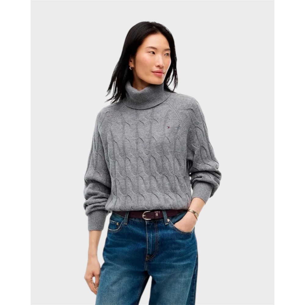 Soft wool cable rollneck - Grey