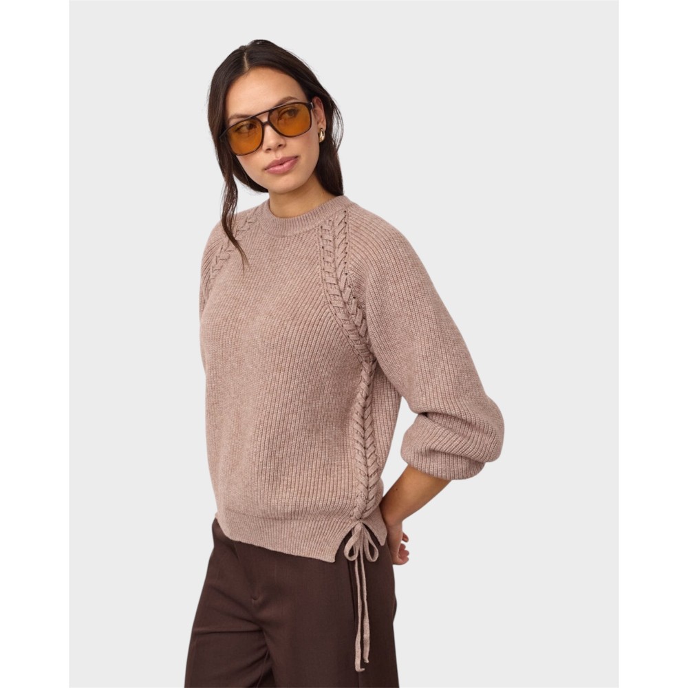 Row braid string knit - Mink
