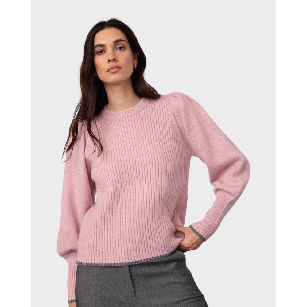 Row Puff Knit - Rosebloom