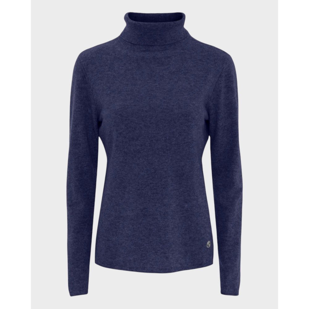 Cashmere Turtle Neck - Midtnight Blue Melange