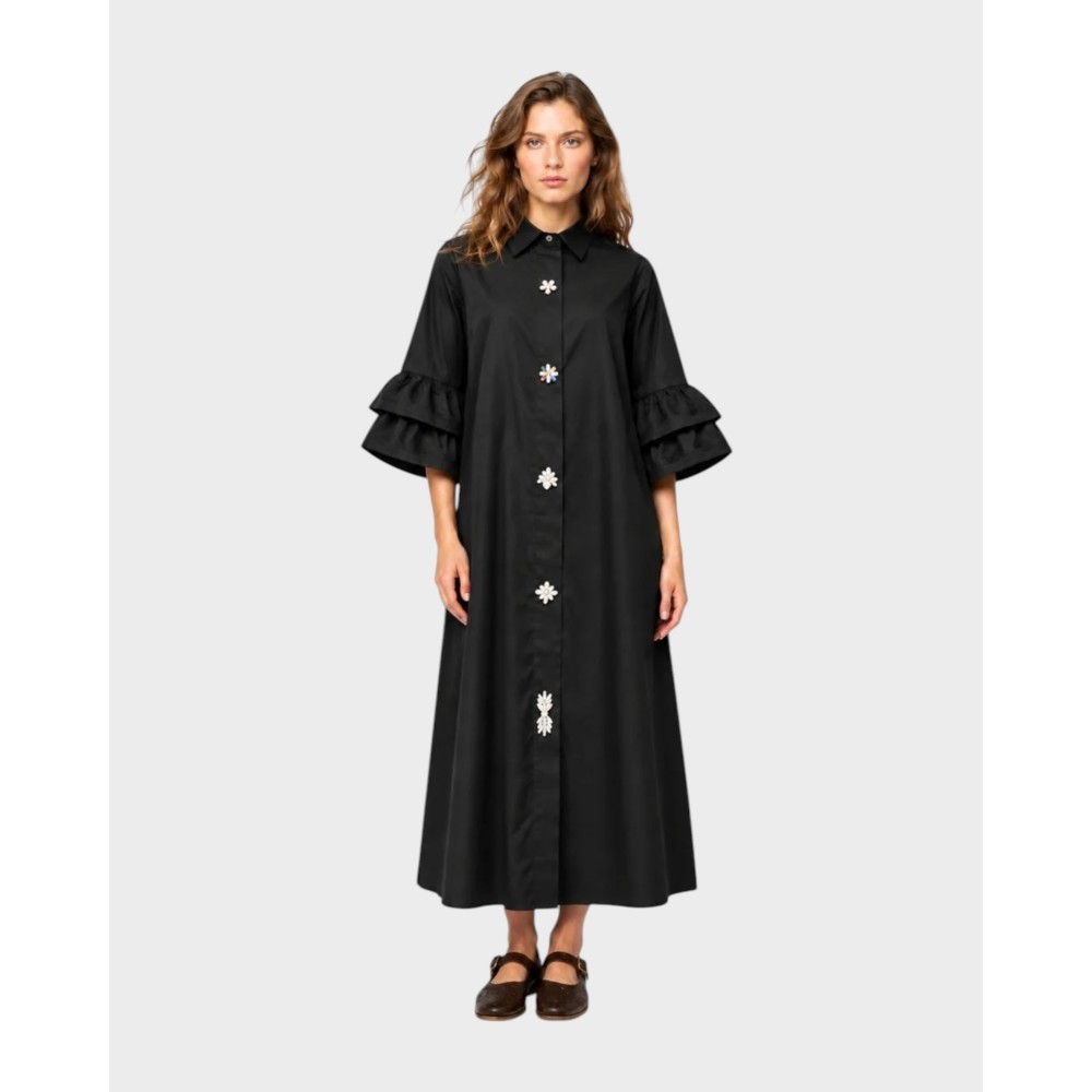 Amina Long Shirt - Black