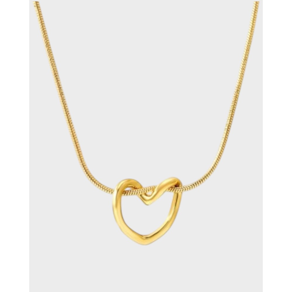 Heart Twist Necklace Long – 18K Gold Plated