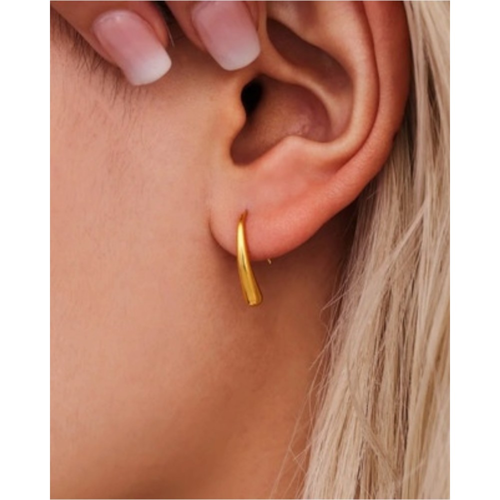 Sanna Hook Earrings Large – 18K Gold Plated