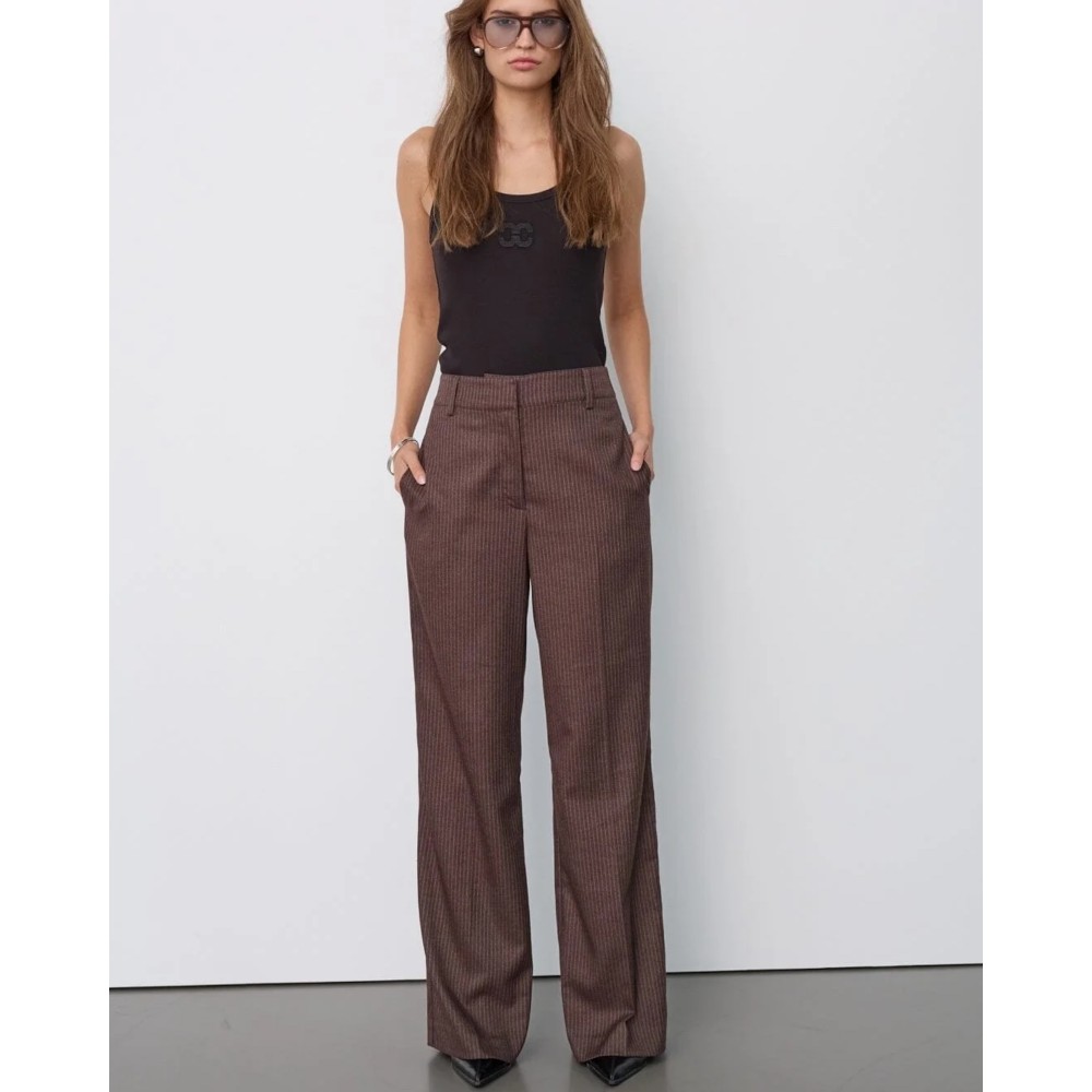 Sina Pin Wide Pant - Dark Brown