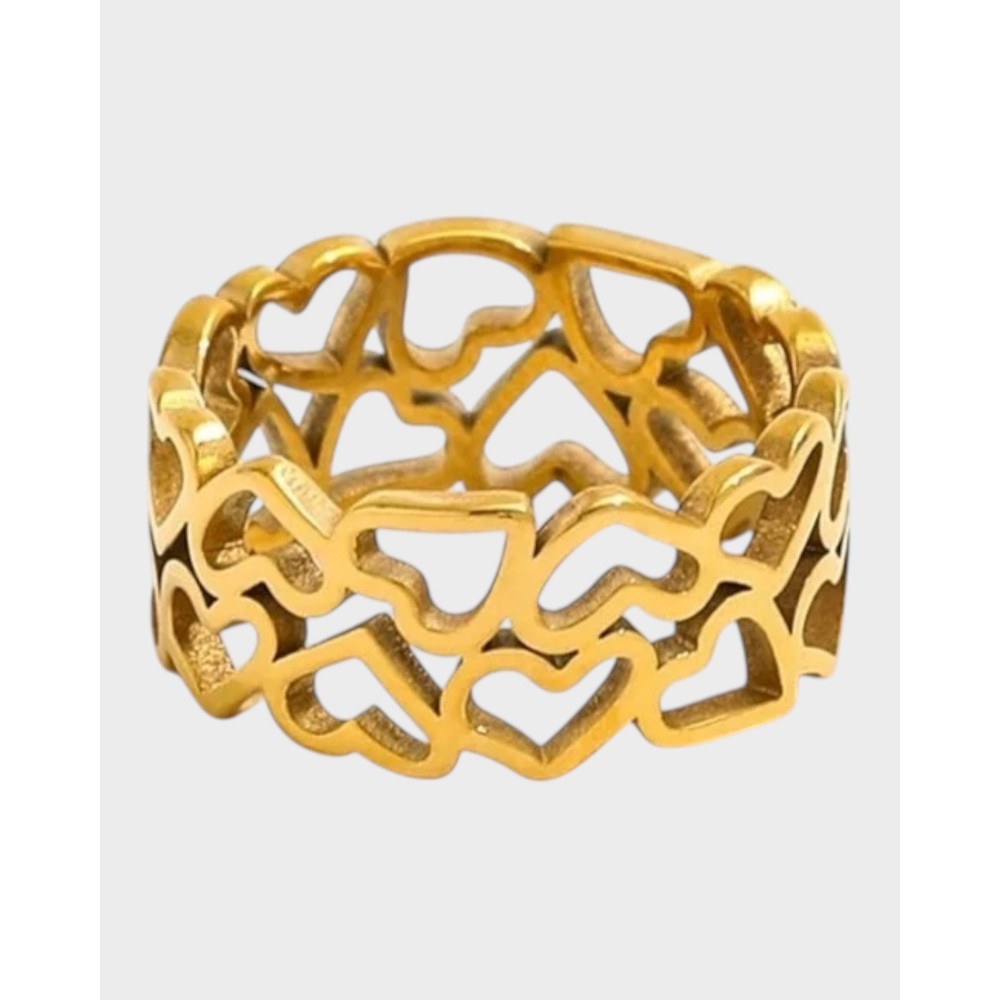 Ria Heart Ring - 18K Gold Plated