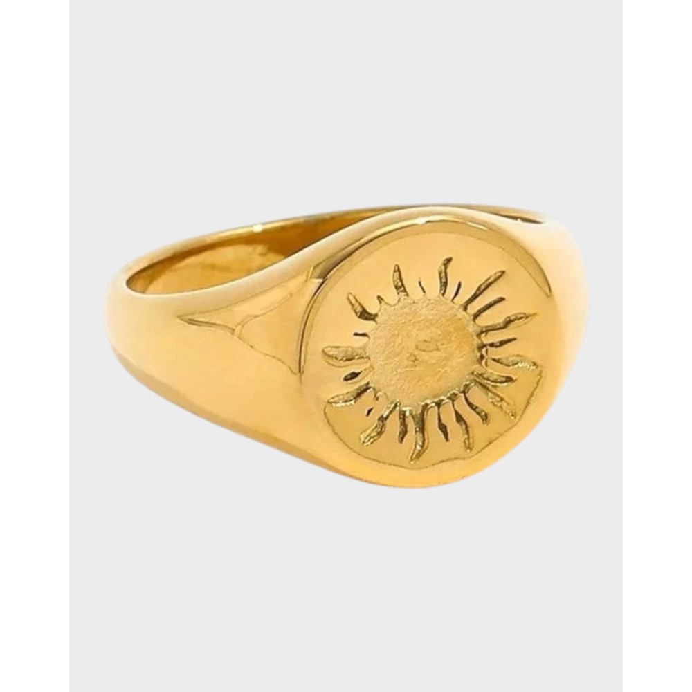 Vigga Sun Signet Ring - 18K Gold Plated