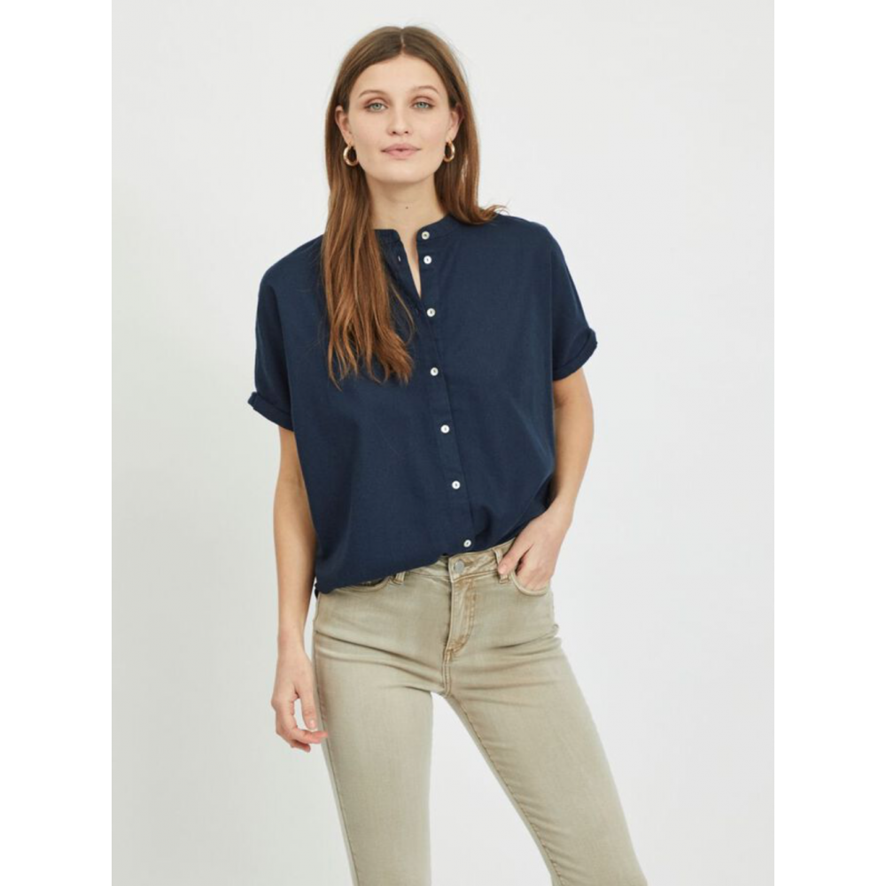 Visiliana s/s shirt - navy blazer