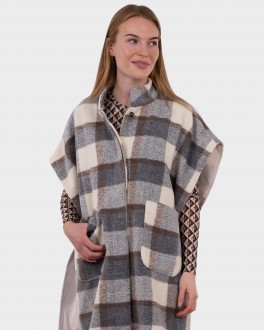 Forma Warm Check Poncho - støvet grå FormaWarmCheckPonchostvetgr-20
