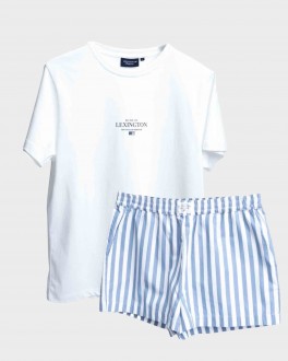 WomensstripedpoplinshortspajamasetBluewhite-20