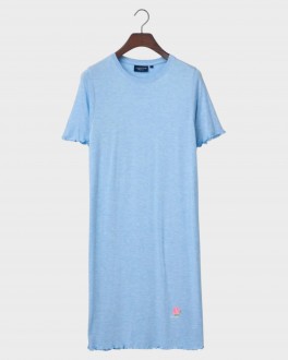 ViskosemodalblendjerseyNightgownLightbluemelange-20