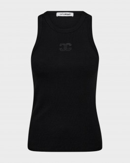 Sahara embroidery tank top - Black SaharaembroiderytanktopBlack-20