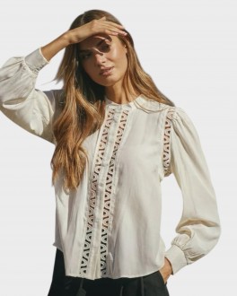 Aila Lace Shirt - Off-White AilaLaceShirtOffWhite-20