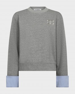 Daniella Cuff Sweat - Grey Melange DaniellaCuffSweatGreyMelange-20