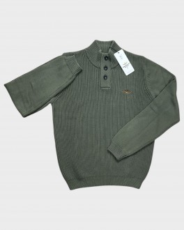SweatermedknapperArmyGrn-20