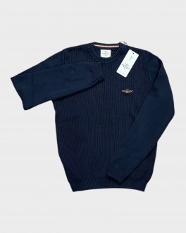 CrewneckStriktrjeNavy-20