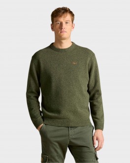 CrewneckUldStriktrjeArmy-20