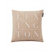 Logo cotton twill pillow cover - beige