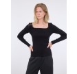 Corine knit blouse - black