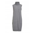 Viril long S/L knit vest- medium grey melange