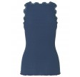 Rosemunde Silk top regular w/vintage lace - denim blue