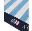 Graphic cotton velour beach towel - blue/white