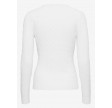 Stretch cotton cable v-neck - eggshell