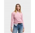 Stretch cotton cable c-neck - Dusty Pink