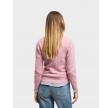 Stretch cotton cable c-neck - Dusty Pink