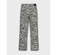 Zion zebra crop pants - Offwhite/black