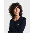 Kabelstrik cardigan - Evening Blue