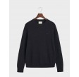 Sweater med crewneck I uldblanding - Dark Navy Melange