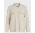 Vicassie L/S strik jakke - lys sand