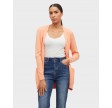 Viril open L/S Knit Cardigan - coral