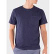 Outwashed T-shirt m. Lomme - Navy