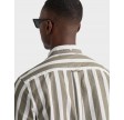 Regular poplin stripe skjorte - Grøn/hvid
